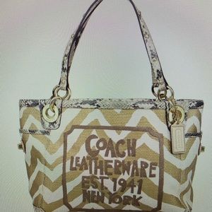 Authentic Limited Edition Zebra print Coach tote
